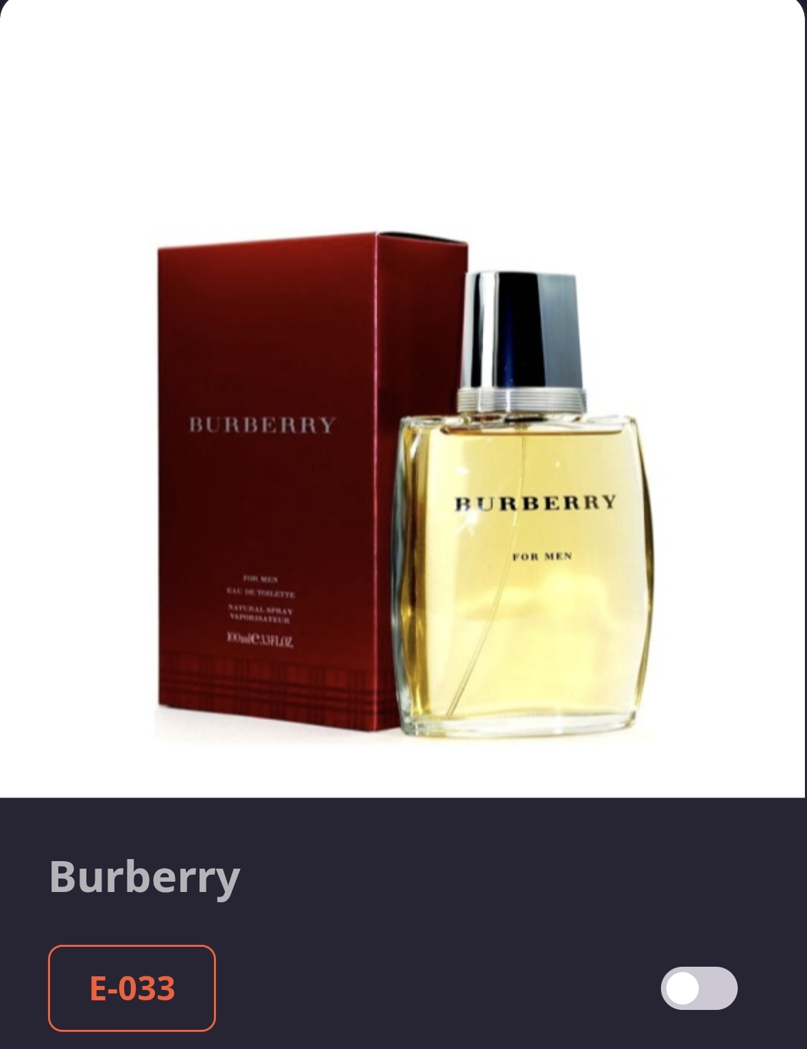 E 033 burberry