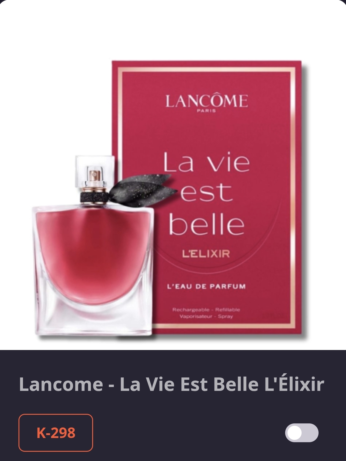 K 298 Lancome-La Vie Belle L,Elixir