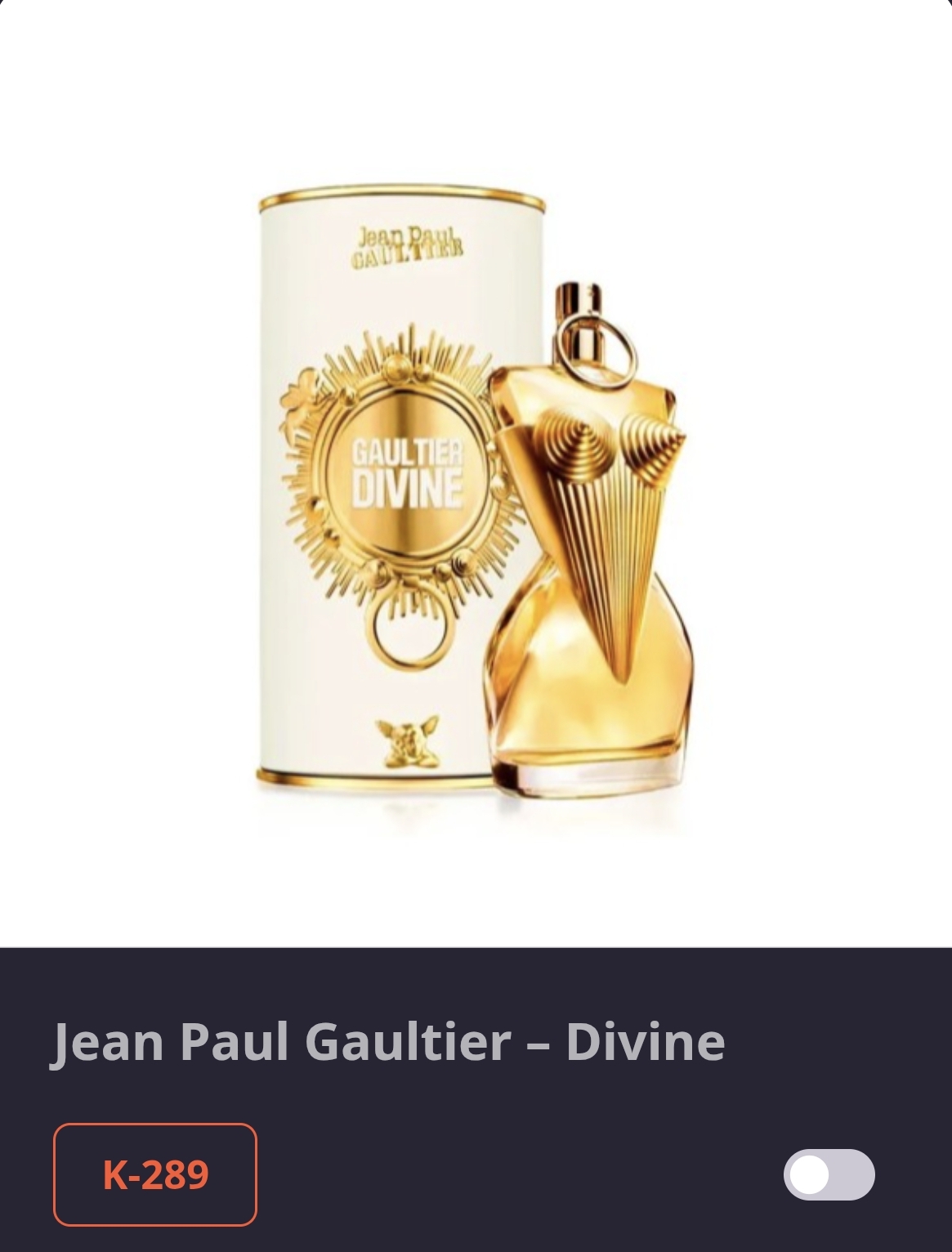 კოდი K 289 DIVINE - J, GAULTIER 