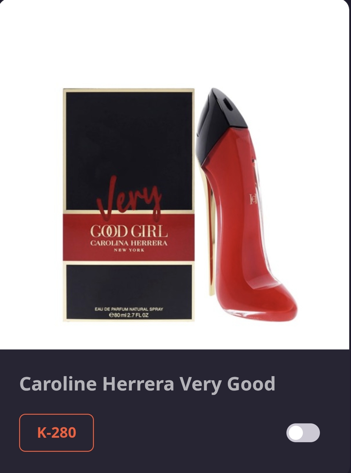  K 280 GOOD GIRL VERY - CAROLINA HERRERA 