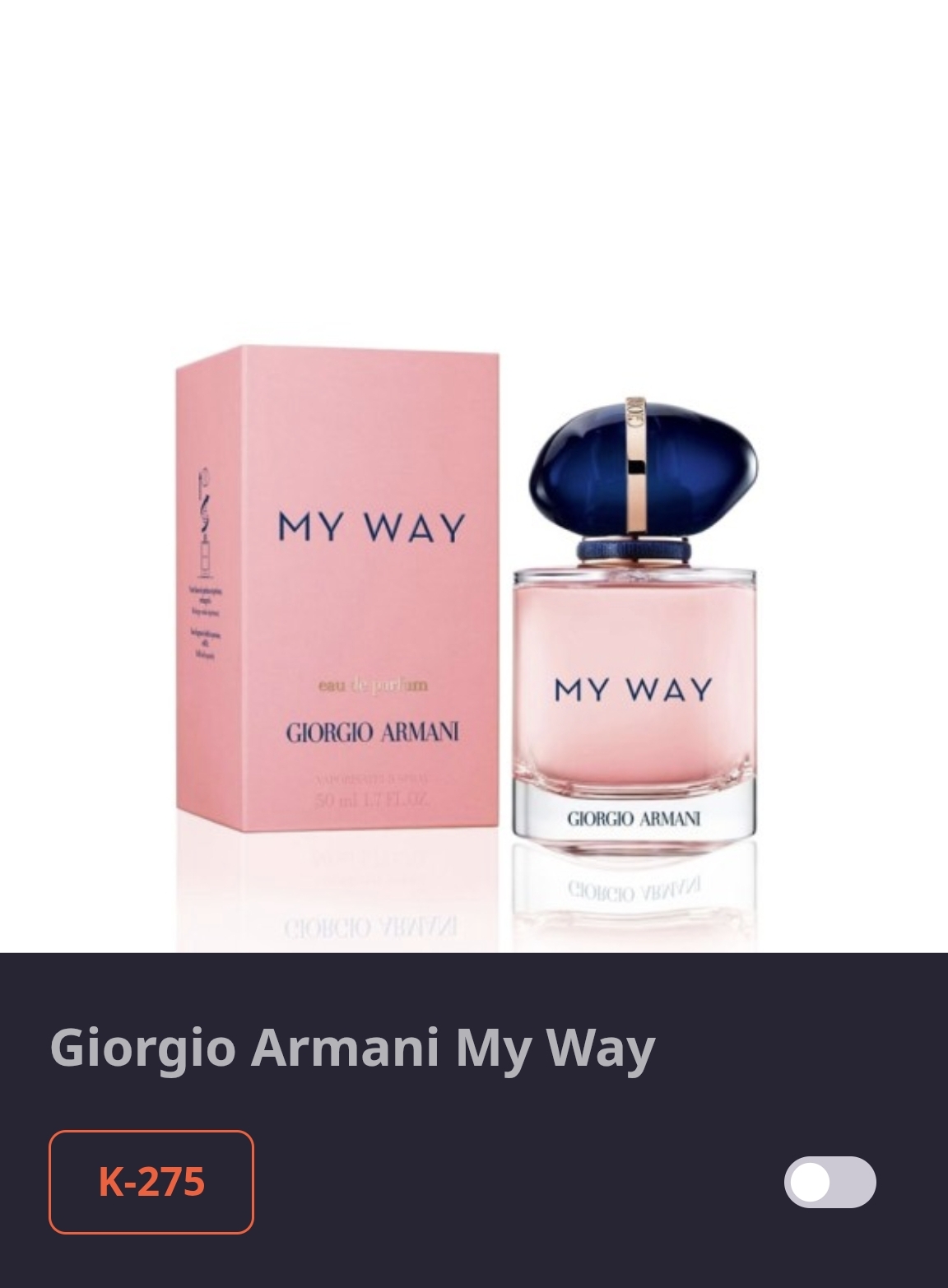 კოდი K 275 MY WAY - GIORGIO ARMANI 