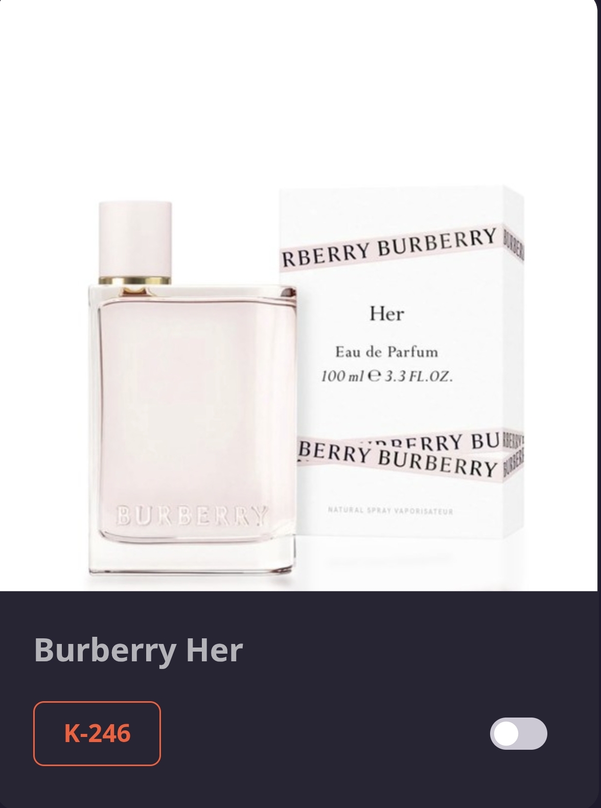 კოდი K 246  BURBERRY-HER 
