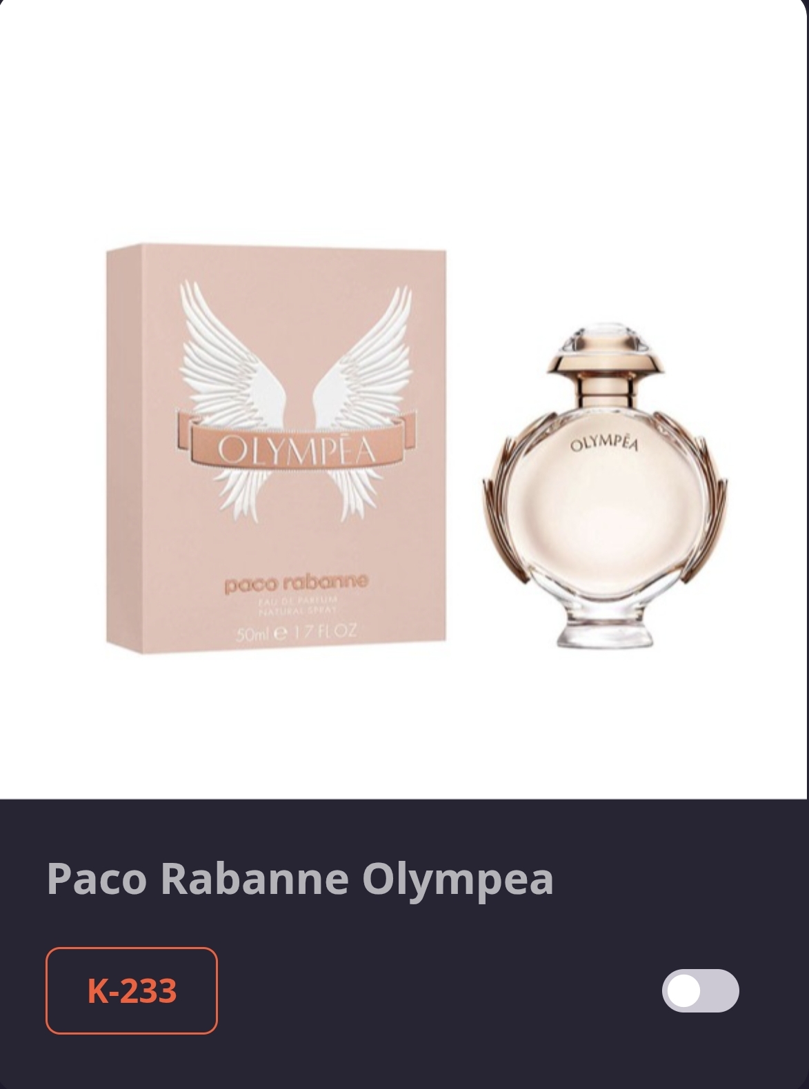 K 233  OLYMPEA-PACO RABBANE