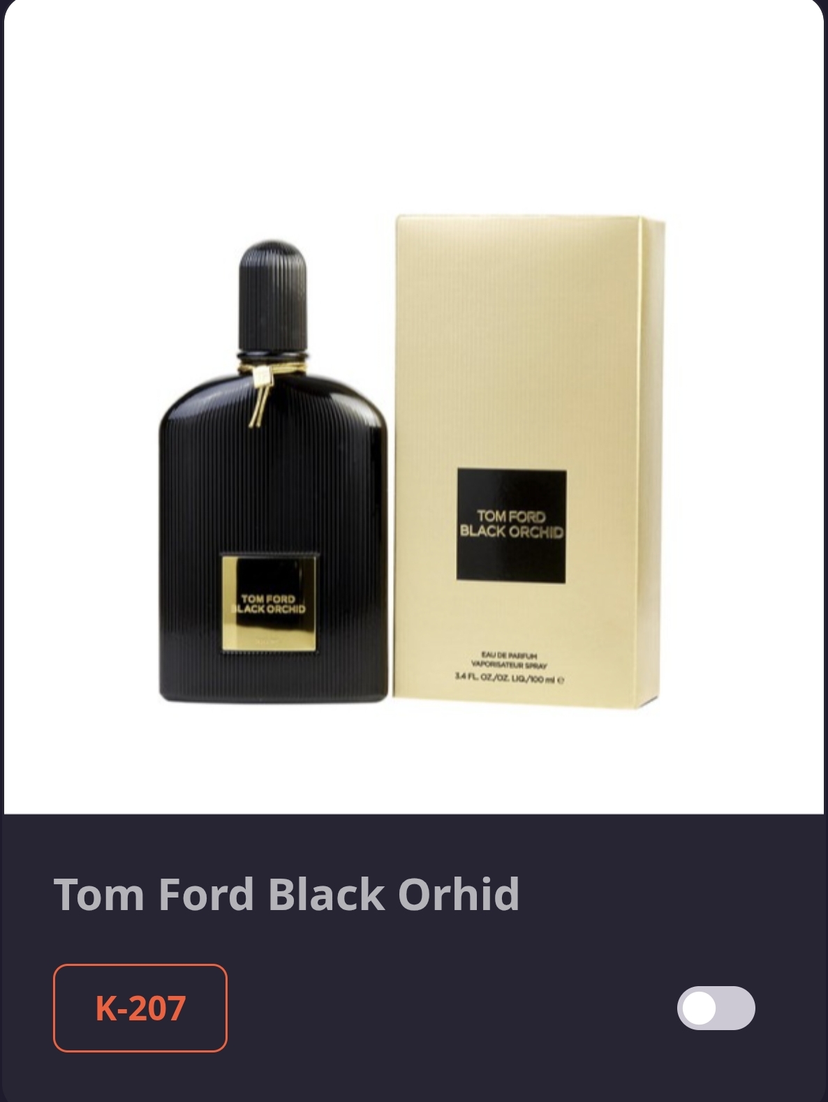 კოდი K 207 BLACK ORCHID - TOM FORD 