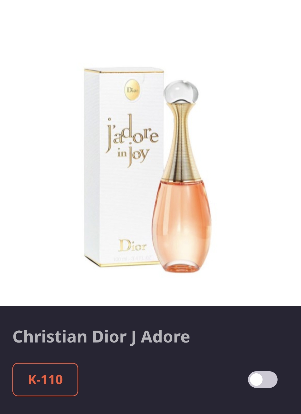 კოდი K 110 J, ADORE-CHRISTIAN DIOR 
