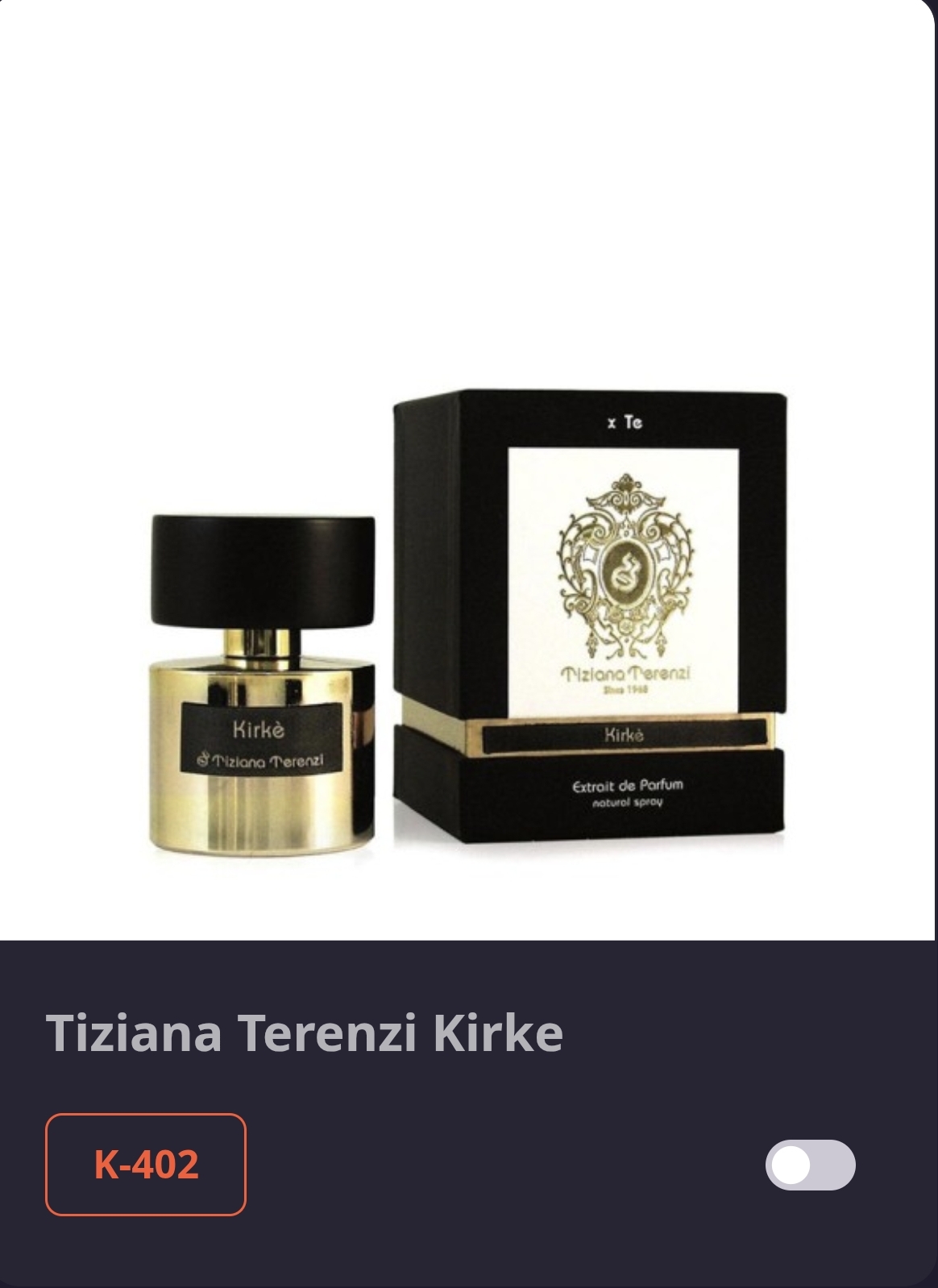 კოდი K 402 KIRKE - TIZIANA TERENZI 