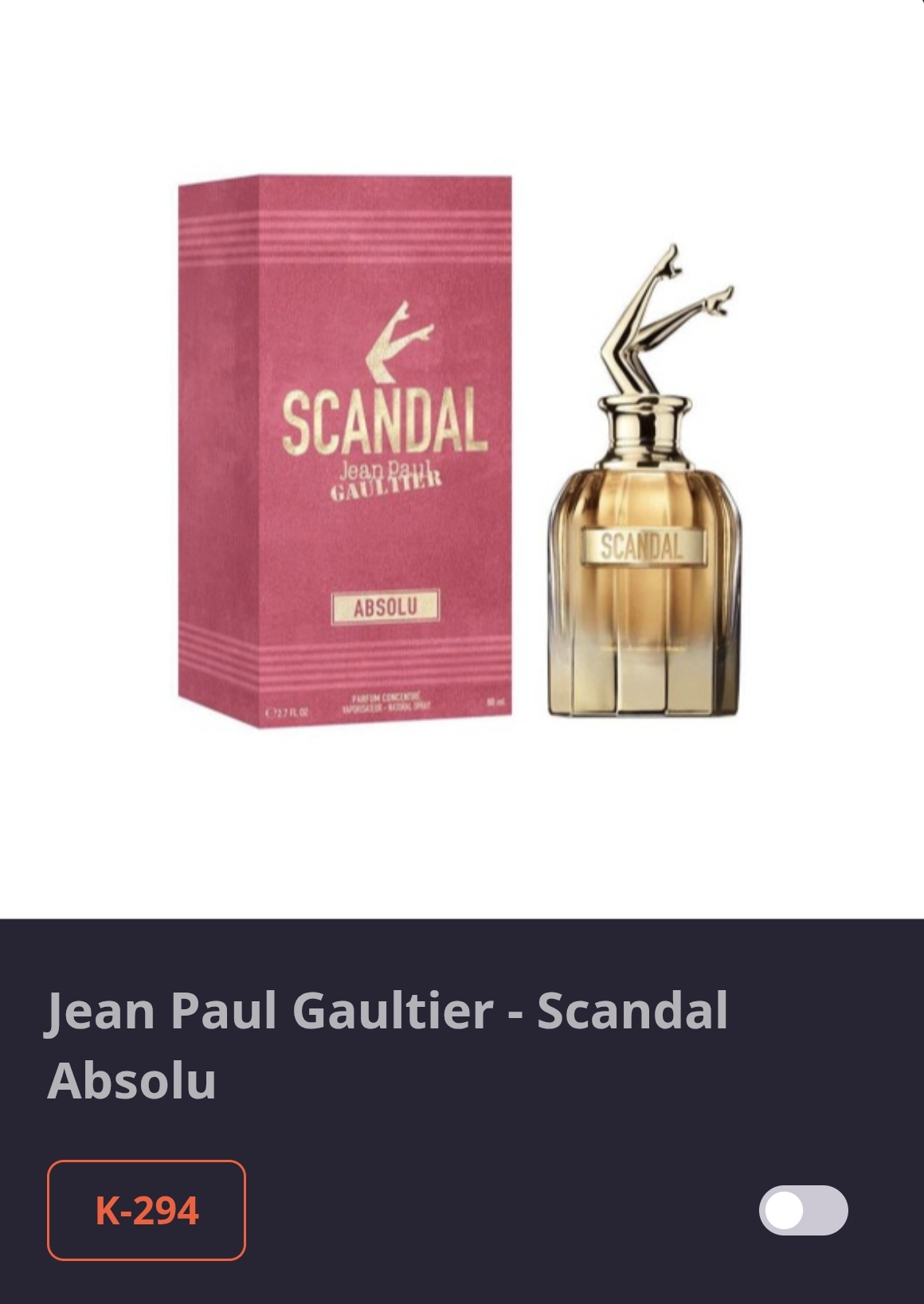 კოდი K 294 SCANDAL ABSOLU - J, GAULTIER 