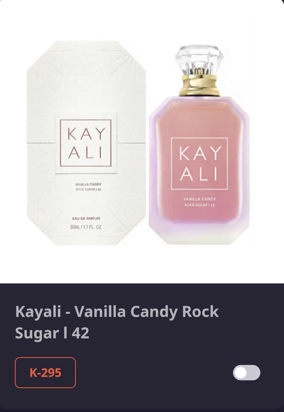 კოდი K 295 KAYALI - VANILLA CANDY 42