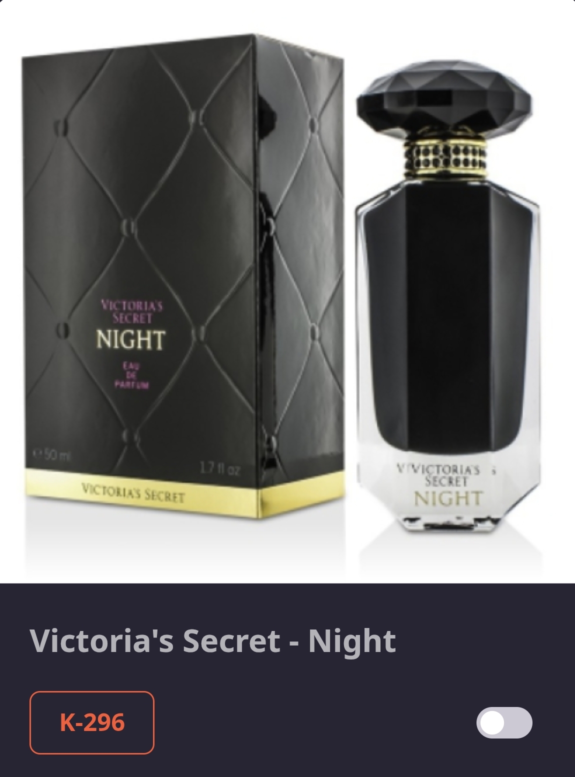 კოდი K 296 VICTORIA'S - NIGHT