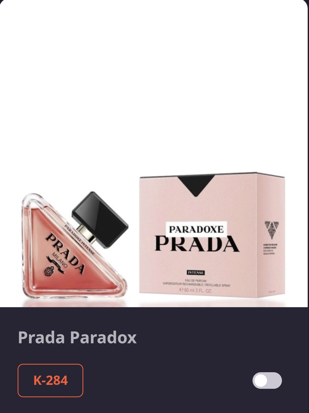 კოდი K 284 PRADA PARADOXE