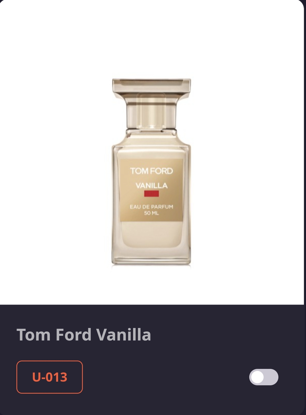 U 013  TOM FORD VANILLA SEXY