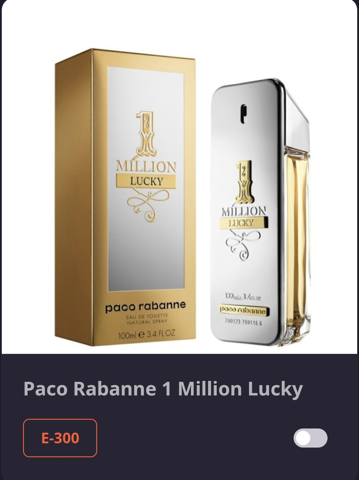  E 300 PACO RABBANE-ONE MILLION LUCKY 