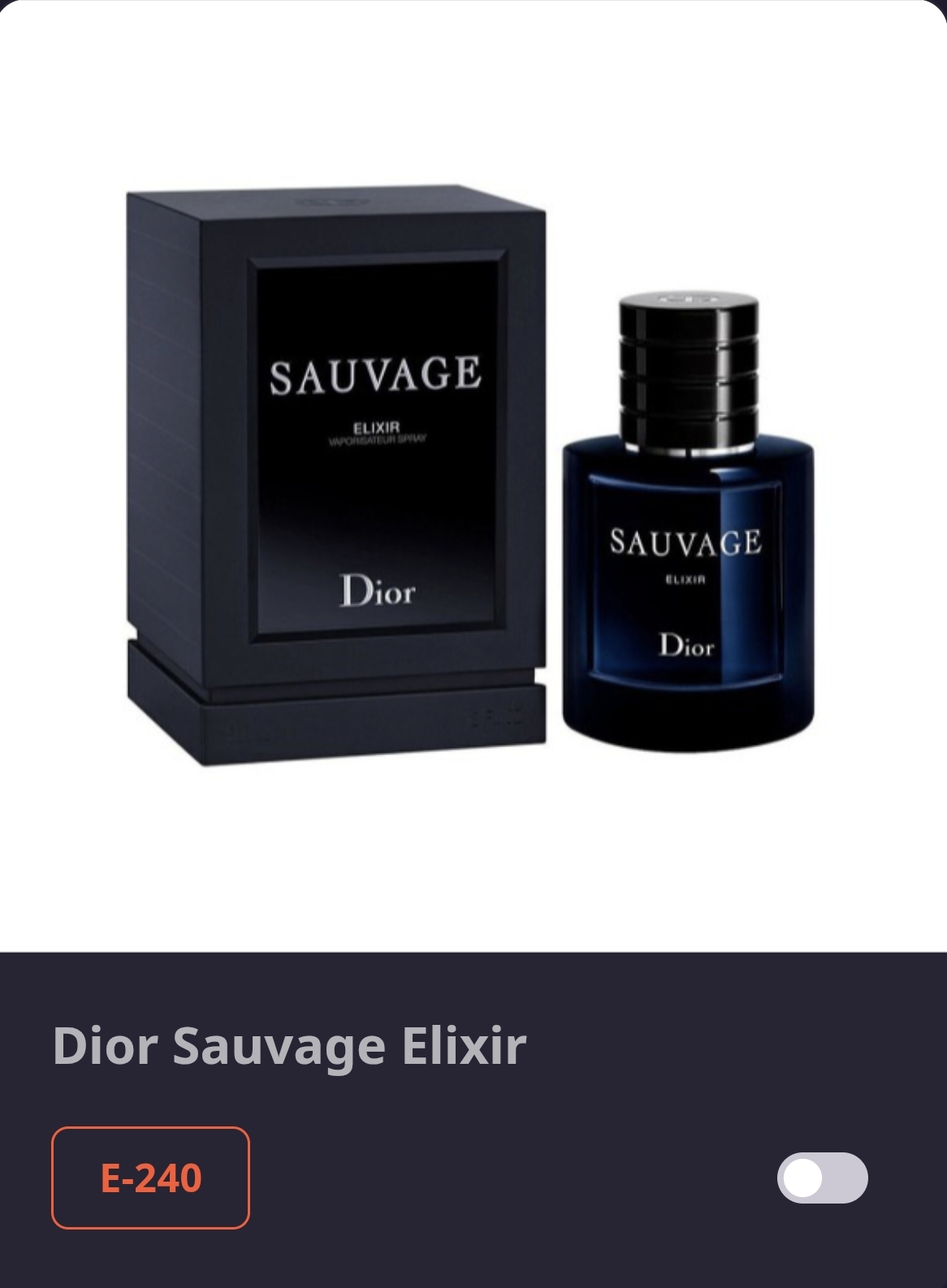 E 240 SAUVAGE ELIXIR-CHRISTIAN DIOR
