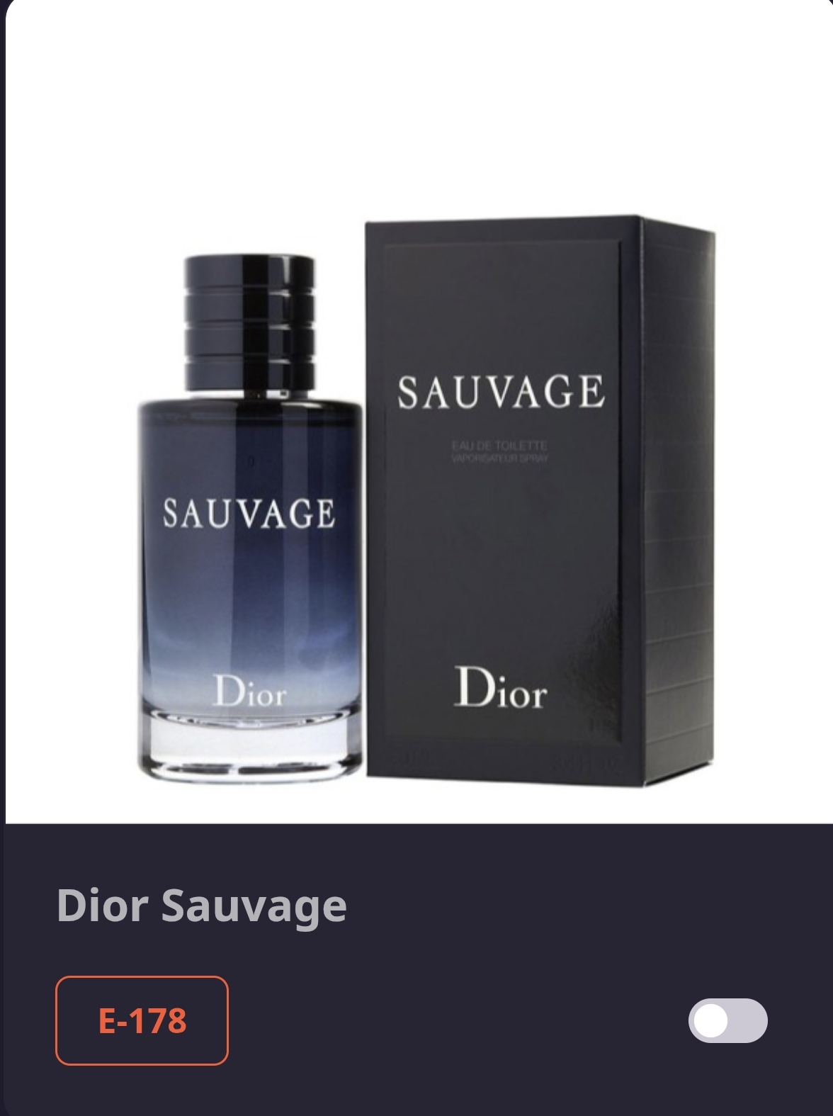 E 178 SAUVAGE-CHRISTIAN DIOR